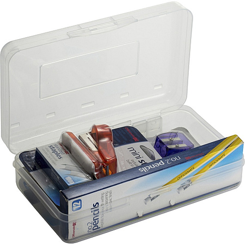 Officemate Back to School Pencil Box / Essential Supplies Organizer Kit, 8 Pieces Multi - 1 Each (97313)