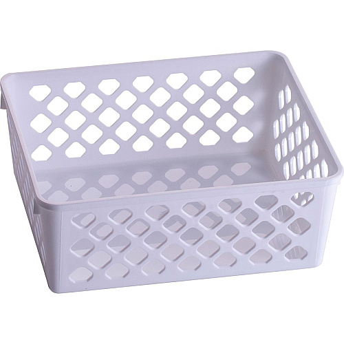 Officemate Achieva Medium Supply Basket, 3/PK 2.4" Height x 6.1" Width x 5" Depth - Compact, Stackable, Storage Space - White - Plastic - 3 / Pack (26205)