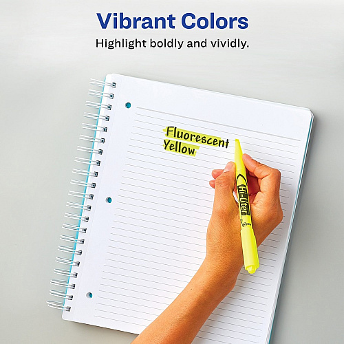 HI-LITER Pen Style Highlighters Chisel Marker Point - Fluorescent Yellow Ink - 200 / Carton (23825)