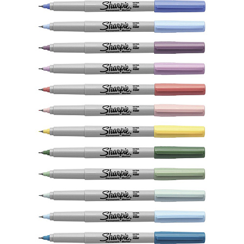 Sharpie Mystic Gems Permanent Markers Ultra Fine Marker Point - Multi Ink - 12 / Pack (2136777)