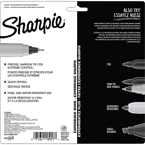 Sharpie Mystic Gems Permanent Markers Ultra Fine Marker Point - Multi Ink - 12 / Pack (2136777)