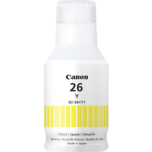 Canon GI-26 Pigment Color Ink Bottle Inkjet - Yellow - 14000 Pages - 132 mL - High Yield - 1 Each (GI26Y)