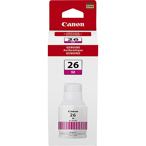 Canon GI-26 Pigment Color Ink Bottle Inkjet - Pink - 14000 Pages - 132 mL - High Yield - 1 Each (GI26M)