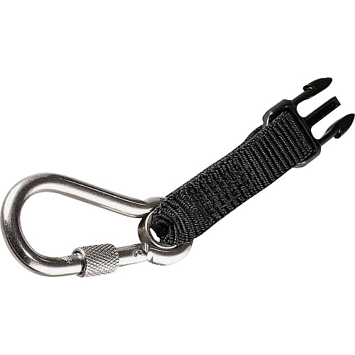 Ergodyne 3025 Retractable Tool Lanyard Accessory Pack - SS Carabiner Attachments 1 lb Load Capacity - Standard - Carabiner Attachment - 1.5" Height x 7" Width x 5.3" Length - Black - Stainless Steel - 3 / Pack (19325)