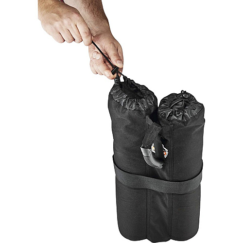 Ergodyne 6094 One Size Tent Weight Bags 40 lb Capacity - 7" Length x 10" Width - Black - Polyurethane, Polyester - Tent - 2 / Pack (12994)