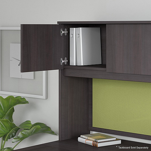 Bush Business Furniture Studio C 72W Hutch 36" Height x 70.9" Width x 14.5" Depth - 4 Door(s) - Finish: Storm Gray, Thermofused Laminate (TFL) (SCH172SG)