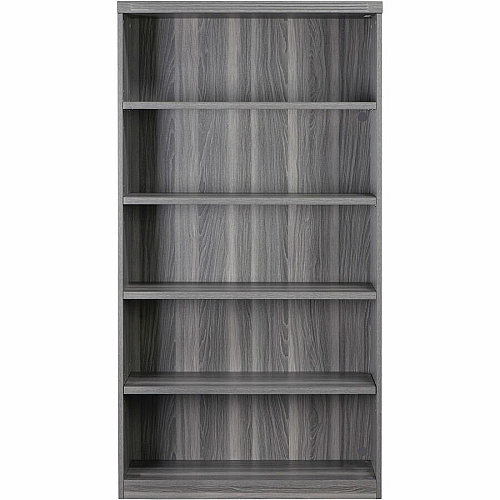 Safco Aberdeen Series 5-Shelf, Bookcase 68.8" Height x 36" Width x 12" Depth Bookcase, 63.9" Height x 34.6" Width x 11.4" Depth Interior Cabinet - 5 Shelve(s) - Material: Laminate, Medium Density Fiberboard (MDF) - Finish: Gray Steel - 1 Each (AB5S36LGS)