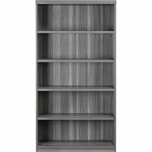 Safco Aberdeen Series 5-Shelf, Bookcase 68.8" Height x 36" Width x 12" Depth Bookcase, 63.9" Height x 34.6" Width x 11.4" Depth Interior Cabinet - 5 Shelve(s) - Material: Laminate, Medium Density Fiberboard (MDF) - Finish: Gray Steel - 1 Each (AB5S36LGS)