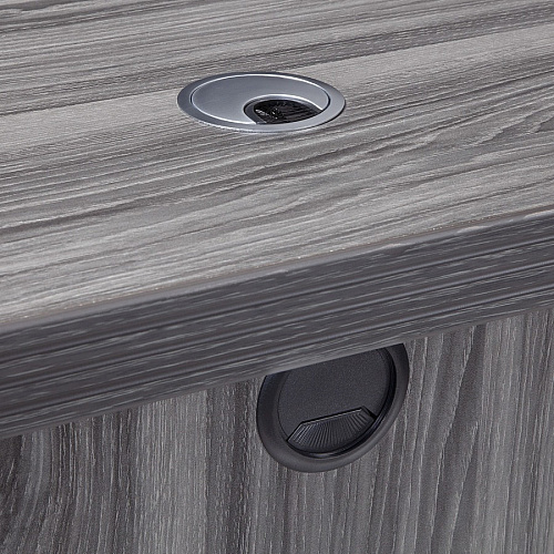 Safco Aberdeen 72" Credenza Rectangle - 1.6" Thickness Work Surface, 29.5" Height x 72" Width x 24" Depth Credenza - Material: Medium Density Fiberboard (MDF), Laminate - Finish: Gray Steel - 1 Each (ACD7224LGS)