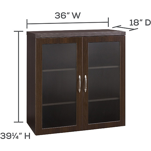 Safco Aberdeen Series Glass Display Cabinet Rectangle - 37.4" Height x 17.9" Width0.7" Thickness Door, 36.8" Height x 34.6" Width x 16.5" Depth Interior Cabinet, 10.4" Height x 34.6" Width x 16.5" Depth Shelf, 39.3" Height x 36" Width x 18" Dept (AGDCLDC)
