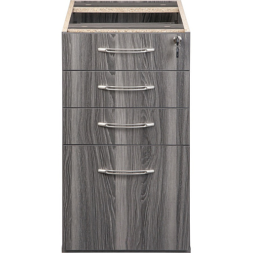 Safco Aberdeen Series Desk Pedestal, Pencil/Box/Box/File Rectangle - 1" Thickness Surface, 4.1" Height x 15.1" Width x 25" Depth, 9.4" Height x 12" Width x 22" Depth Inside Drawer, 27.5" Height x 15.3" Width x 26.5" Depth Pedestal - Total Dra (APBBF26LGS)