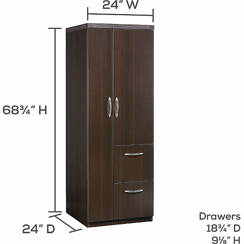 Safco Aberdeen Series Personal Storage Tower 64.3" Height x 14.9" Width0.7" Thickness Door, 9.1" Height18.7" Depth Drawer, 62.2" Height x 22.6" Width x 22.7" Depth Interior Cabinet - Total Drawer(s): 2 - 2 Door(s) - 6 Shelve(s) - 6 Adjustable Sh (APSTLDC)