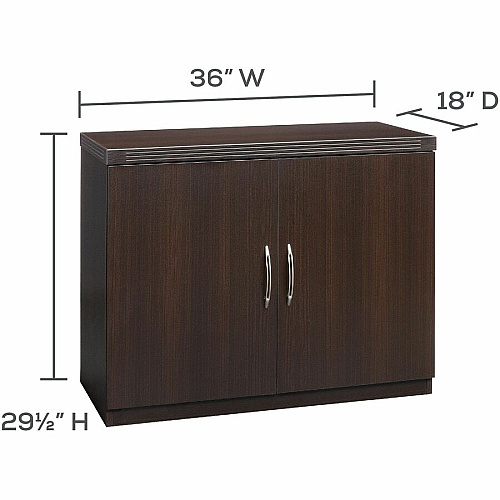 Safco Aberdeen Series Storage Cabinet 26.1" Height x 14.9" Width0.7" Thickness Door, 24.7" Height x 34.6" Width x 16.7" Depth Interior Cabinet, 29.5" Height x 36" Width x 18" Depth Cabinet - 2 Door(s) - 1 Shelve(s) - Material: Medium Density Fibe (ASCLDC)