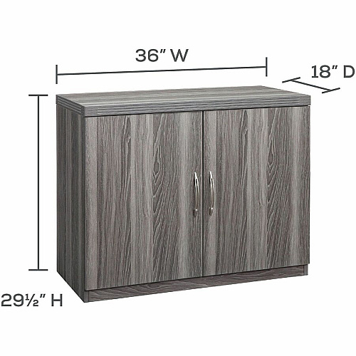 Safco Aberdeen Series Storage Cabinet 26.1" Height x 14.9" Width0.7" Thickness Door, 24.7" Height x 34.6" Width x 16.7" Depth Interior Cabinet, 29.5" Height x 36" Width x 18" Depth Cabinet - 2 Door(s) - 1 Shelve(s) - Material: Medium Density Fibe (ASCLGS)