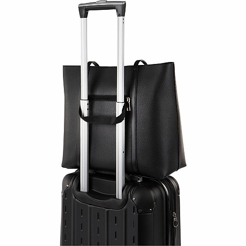 bugatti Pure Carrying Case (Tote) for 14" - Black Damage Resistant, Scratch Resistant, Scuff Resistant - Vegan Leather Body - Felt Interior Material - Shoulder Strap, Handle, Trolley Strap - 13.3" Height x 15" Width x 6.3" Depth - Female - 1 (LBG5054BUBK)