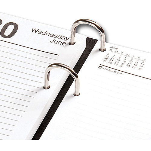 Dacasso Classic Calendar Holder Support 3.50" x 6" Media - Leather - Black, Silver - 1 Each (A1041)