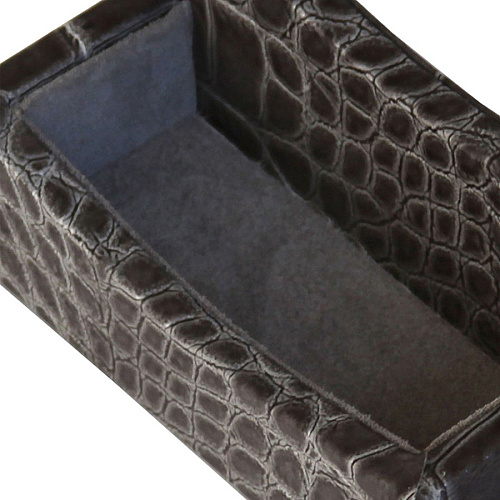 Protacini Castlerock Gray Italian Patent Leather Business Card Holder Italian Leather, Suede, Velveteen - Castlerock Gray - 1 Each (A6207)