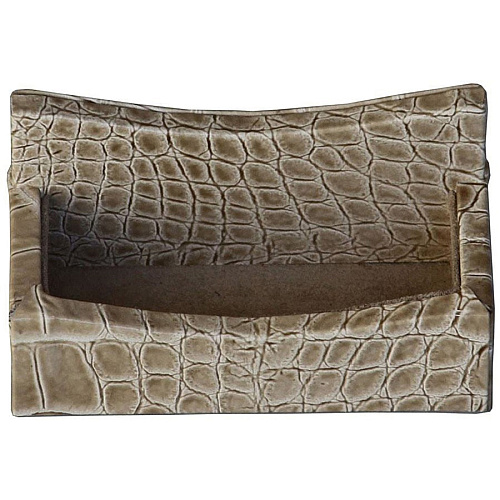 Protacini Breeze Beige Italian Patent Leather Business Card Holder Italian Leather, Suede - Breeze Beige - 1 Each (A6307)