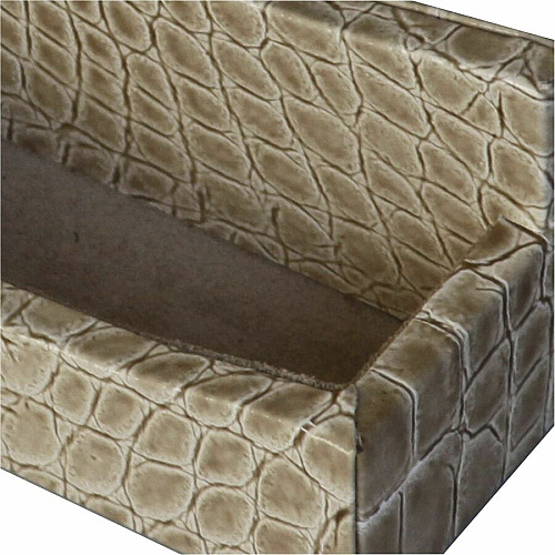 Protacini Breeze Beige Italian Patent Leather Business Card Holder Italian Leather, Suede - Breeze Beige - 1 Each (A6307)