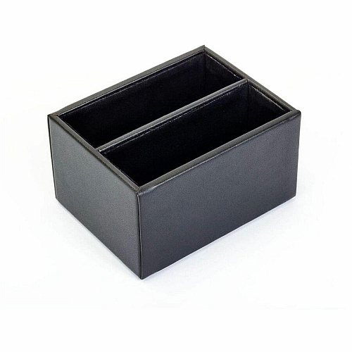 Dacasso Leather Square Coaster Set Square - Black - Top Grain Leather - 1Each - 1 Each (A1043)