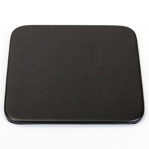 Dacasso Leather Square Coaster Set Square - Black - Top Grain Leather - 1Each - 1 Each (A1043)