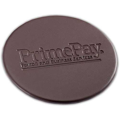 Dacasso Leatherette Round Coaster Set Round - Chocolate Brown - Leatherette - 1Each - 1 Each (A3335)