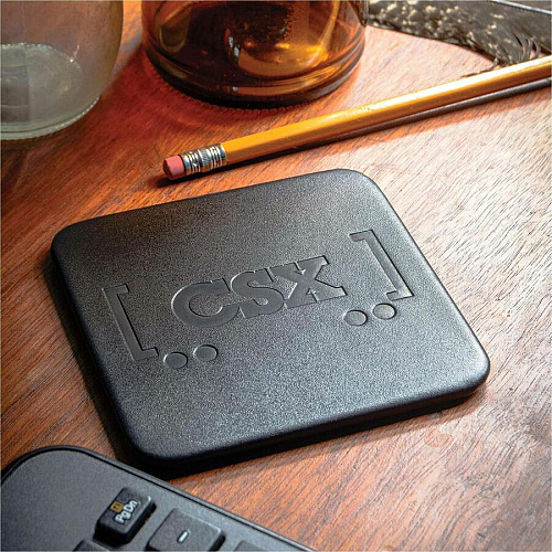 Dacasso Leather Square Coaster Set Square - Black - Top Grain Leather - 1Each - 1 Each (A1059)