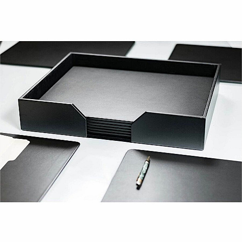 Dacasso Leatherette Conference Room Set Rectangular - 17" Width - Leatherette, Velveteen - Black - 1 Each (D1065)