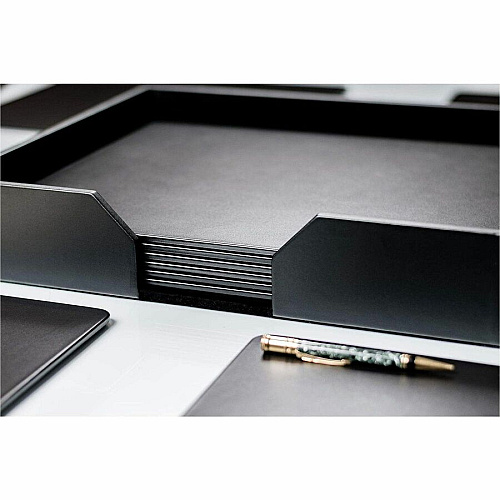 Dacasso Leatherette Conference Room Set Rectangular - 17" Width - Leatherette, Velveteen - Black - 1 Each (D1065)