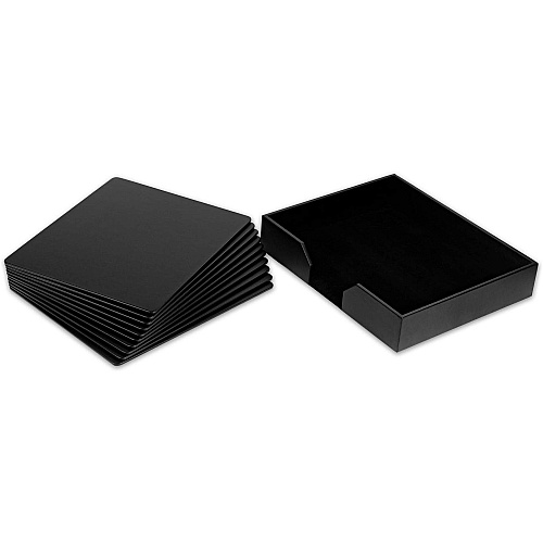 Dacasso Leatherette Conference Room Set Rectangular - 17" Width - Leatherette, Velveteen - Black - 1 Each (D1065)