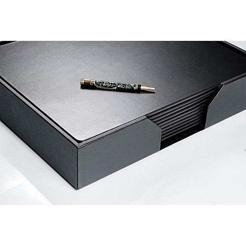 Dacasso Leatherette Conference Room Set Rectangular - 17" Width - Leatherette, Velveteen - Black - 1 Each (D1065)