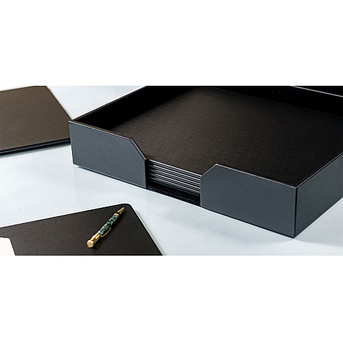 Dacasso Leatherette Conference Room Set Rectangular - 20" Width - Leatherette, Velveteen - Black - 1 Each (D1067)