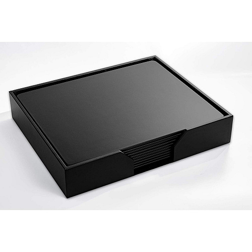 Dacasso Leatherette Conference Room Set Rectangular - 20" Width - Leatherette, Velveteen - Black - 1 Each (D1067)