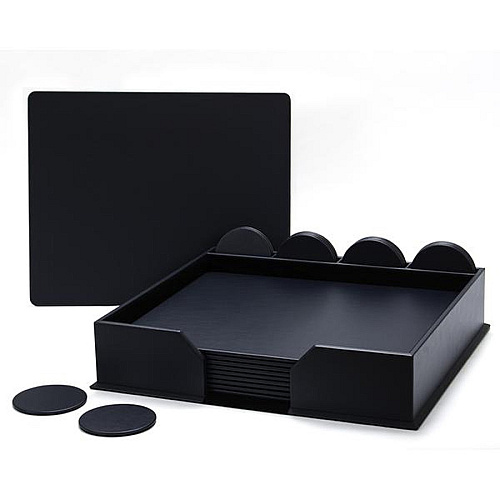 Dacasso Leatherette Conference Room Set Rectangular - 17" Width - Leatherette, Velveteen - Navy Blue - 1 Each (D4651)