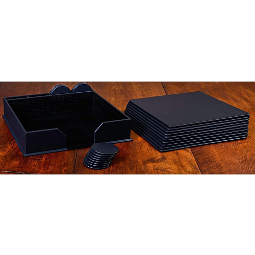 Dacasso Leatherette Conference Room Set Rectangular - 17" Width - Leatherette, Velveteen - Navy Blue - 1 Each (D4651)