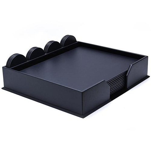 Dacasso Leatherette Conference Room Set Rectangular - 17" Width - Leatherette, Velveteen - Navy Blue - 1 Each (D4651)