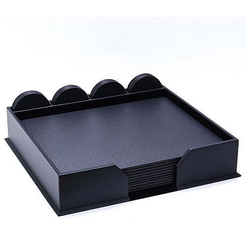 Dacasso Leatherette Conference Room Set Rectangular - 17" Width - Leatherette, Velveteen - Navy Blue - 1 Each (D4651)
