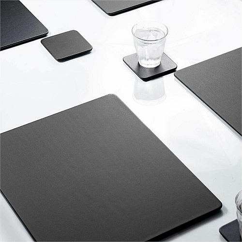 Dacasso Leatherette Conference Room Set Leatherette, Velveteen - Black - 1 Each (D1050)
