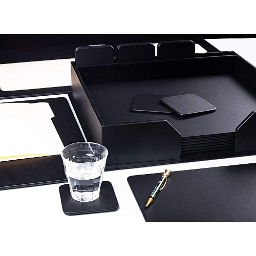 Dacasso Leatherette Conference Room Set Leatherette, Velveteen - Black - 1 Each (D1050)