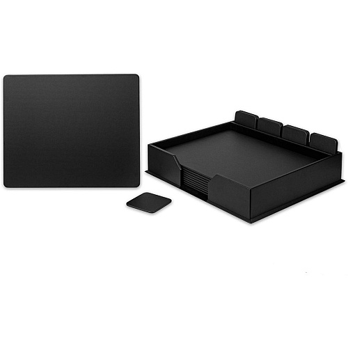 Dacasso Leatherette Conference Room Set Leatherette, Velveteen - Black - 1 Each (D1050)