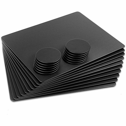 Dacasso Leatherette Conference Room Set Rectangular - 17" Width - Leatherette, Velveteen - Black - 1 Each (D1051)