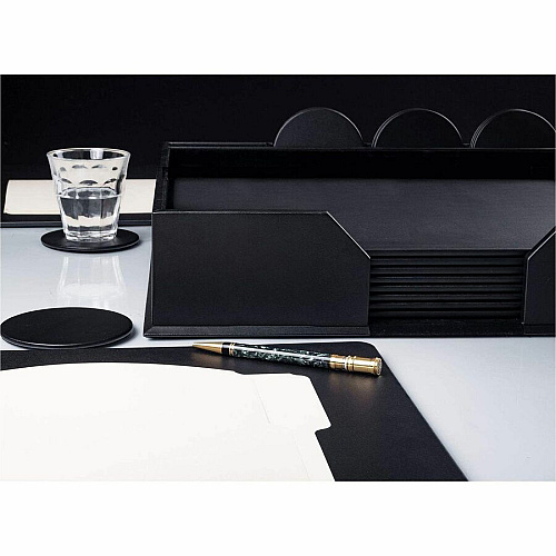 Dacasso Leatherette Conference Room Set Rectangular - 17" Width - Leatherette, Velveteen - Black - 1 Each (D1051)