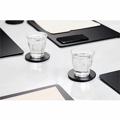 Dacasso Leatherette Conference Room Set Rectangular - 17" Width - Leatherette, Velveteen - Black - 1 Each (D1051)