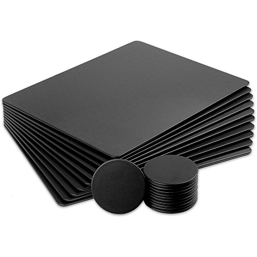 Dacasso Leatherette Conference Room Set Rectangular - 17" Width - Leatherette, Velveteen - Black - 1 Each (D1051)
