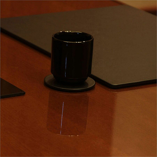 Dacasso Leatherette Combination Conference Room Set Rectangular - 17" Width - Leatherette, Velveteen - Black - 1 Each (D1060)