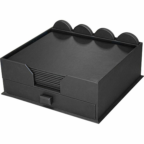 Dacasso Leatherette Combination Conference Room Set Rectangular - 17" Width - Leatherette, Velveteen - Black - 1 Each (D1060)