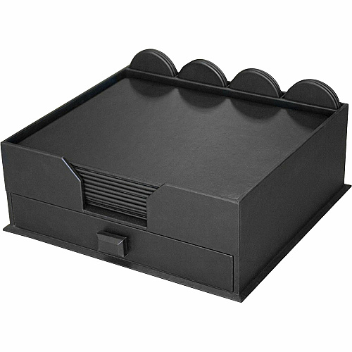 Dacasso Leatherette Combination Conference Room Set Rectangular - 17" Width - Leatherette, Velveteen - Black - 1 Each (D1060)