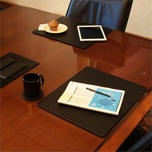 Dacasso Leatherette Combination Conference Room Set Rectangular - 17" Width - Leatherette, Velveteen - Black - 1 Each (D1060)