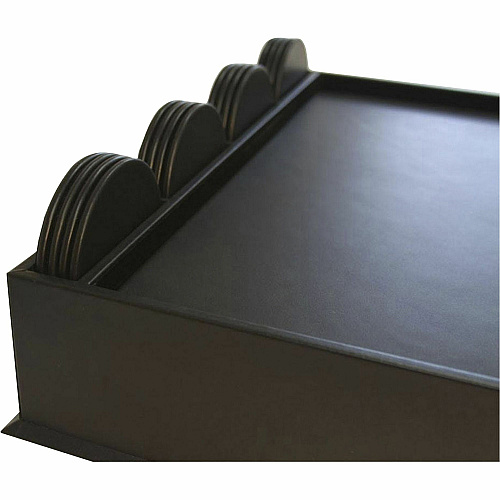 Dacasso Leatherette Combination Conference Room Set Rectangular - 17" Width - Leatherette, Velveteen - Black - 1 Each (D1060)