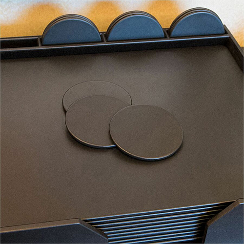 Dacasso Leatherette Combination Conference Room Set Rectangular - 17" Width - Leatherette, Velveteen - Black - 1 Each (D1060)